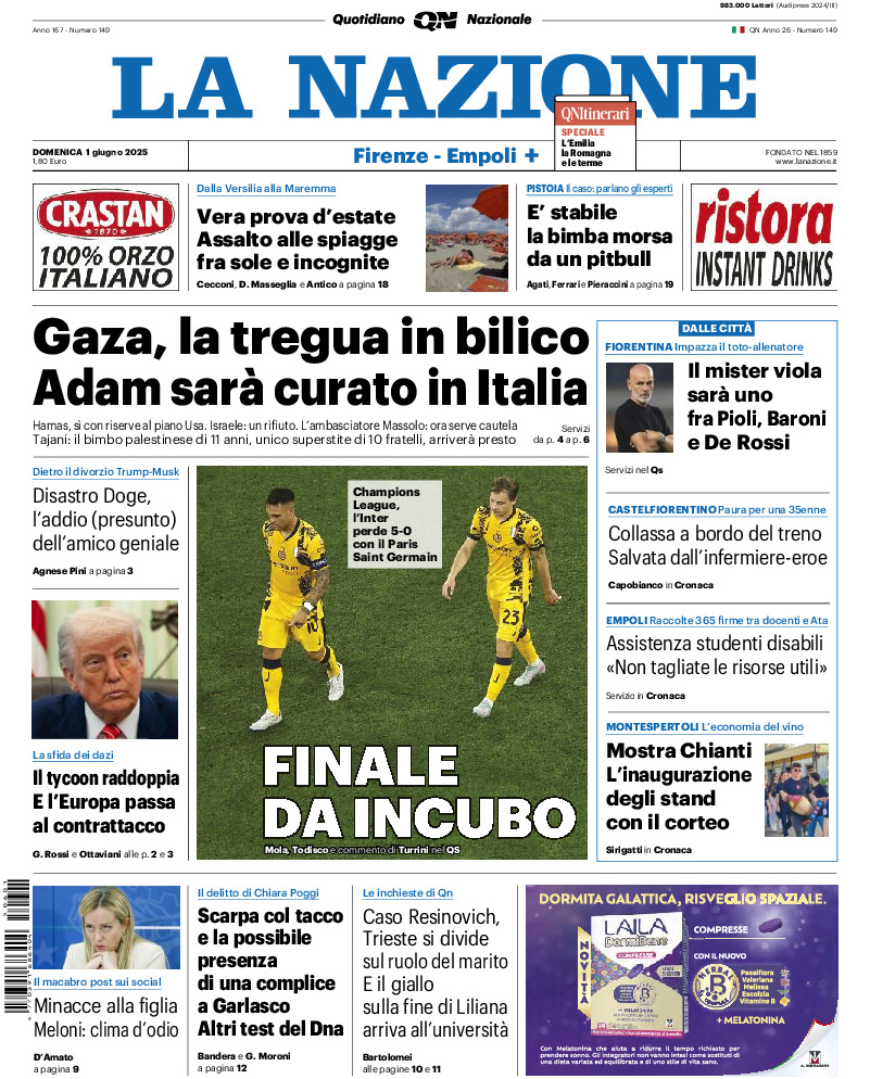 Prima-pagina-la nazione-edizione-di-oggi-20250601
